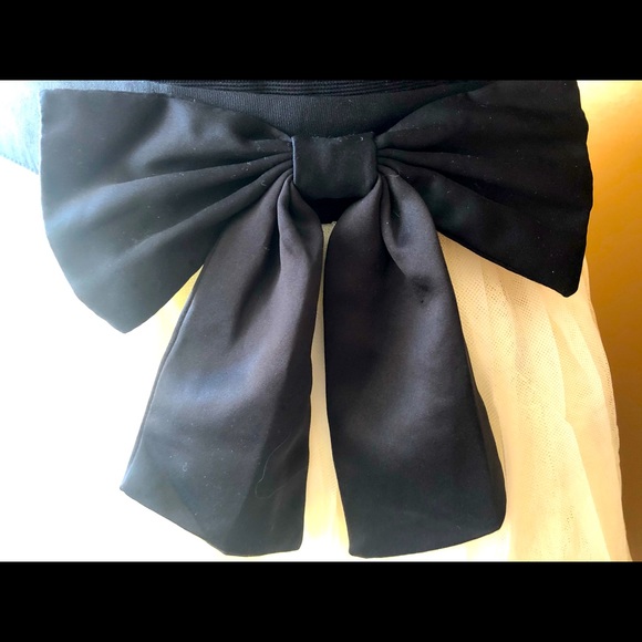Cream Tulle Skirt with black bow waist band - Picture 3 of 7